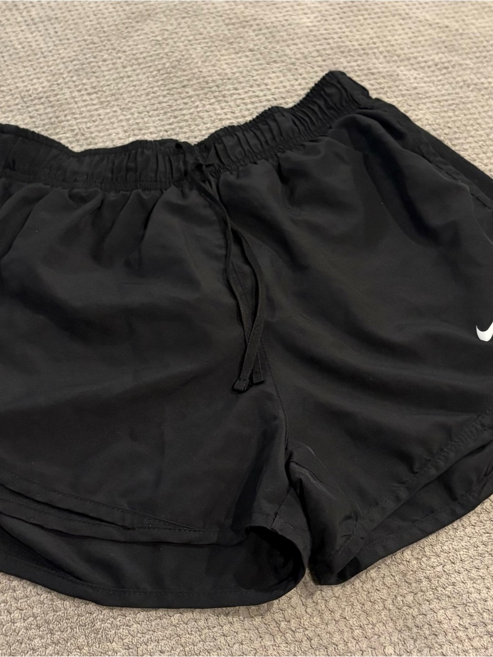 Nike Black Women's Training Shorts with White Swoosh